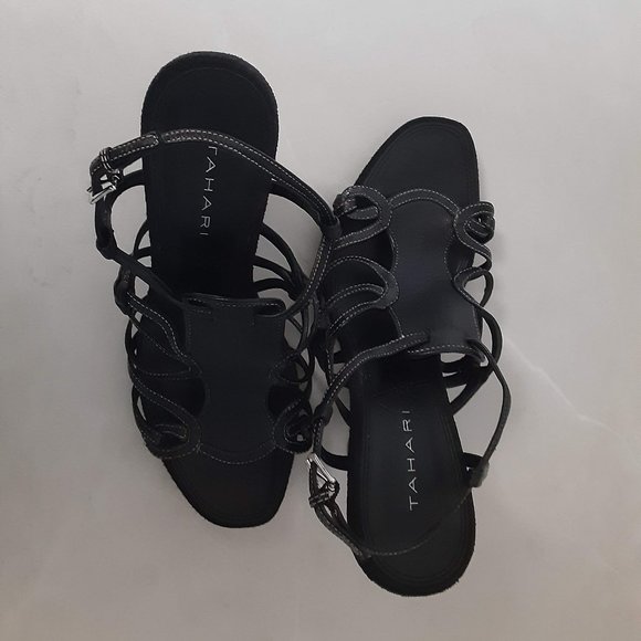 $5 LAST CALL! TAHARI ~ Leather Strappy Wedges - Picture 14 of 16